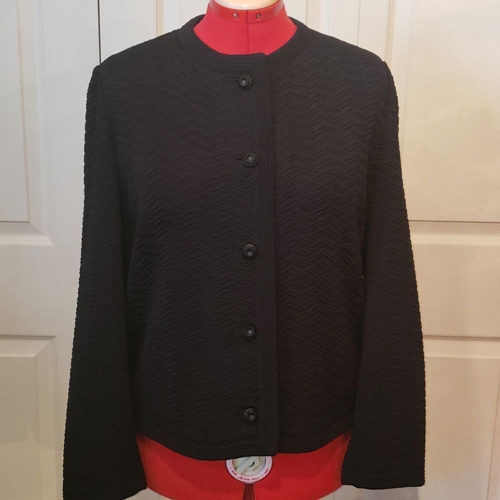 Kimberly Black Chevron Button Up Sweater